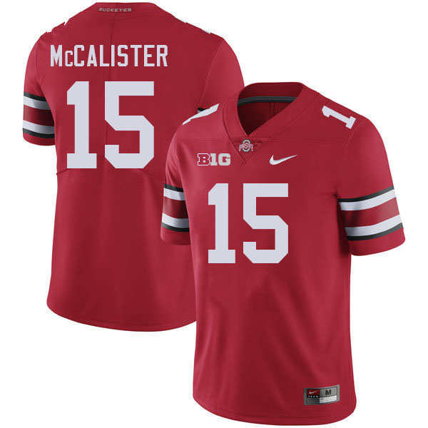 #15 Tanner McCalister Ohio State Buckeyes Jerseys Football Stitched-Red